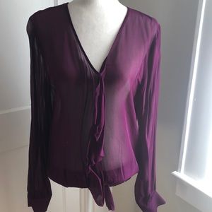 Gorgeous Pippa Star Amethyst Georgette Sheer Too w/ Ruffle NWT Size 10